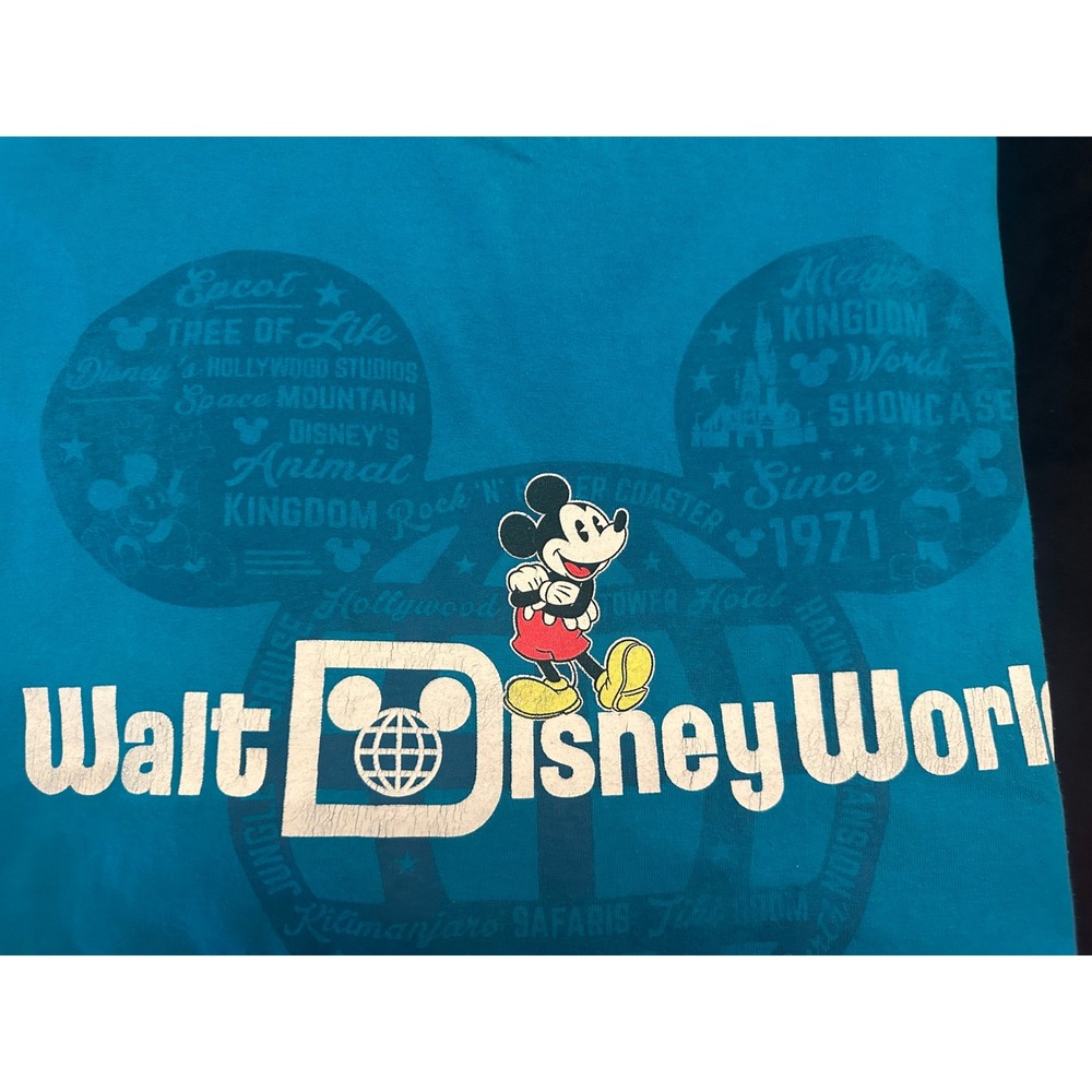 Disney Parks Mickey Mouse Walt Disney World Attractions Blue T-Shirt XXXL